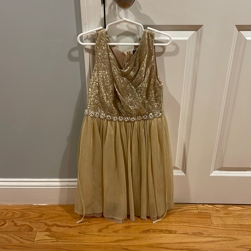 Girls size 10 gold dress